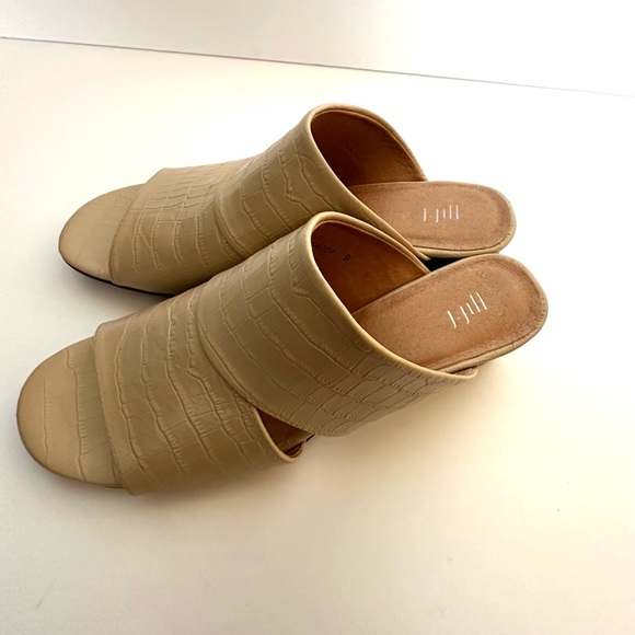 J. Jill Maelynn Block-Heel Mules in Neutral Croc Size 9 - Picture 3 of 6
